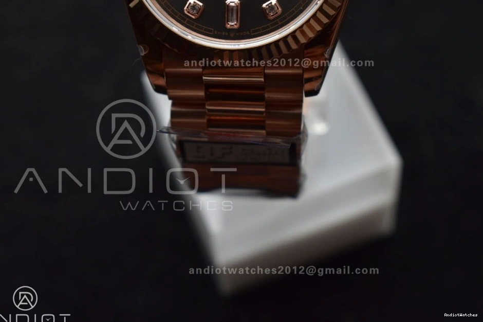 V5 RG Original Diamond (Gain 904L DayDate Grey Weight) on Square President 36 vr3255 Best Bracelet 671 QF with Dial Steel Edition 0422